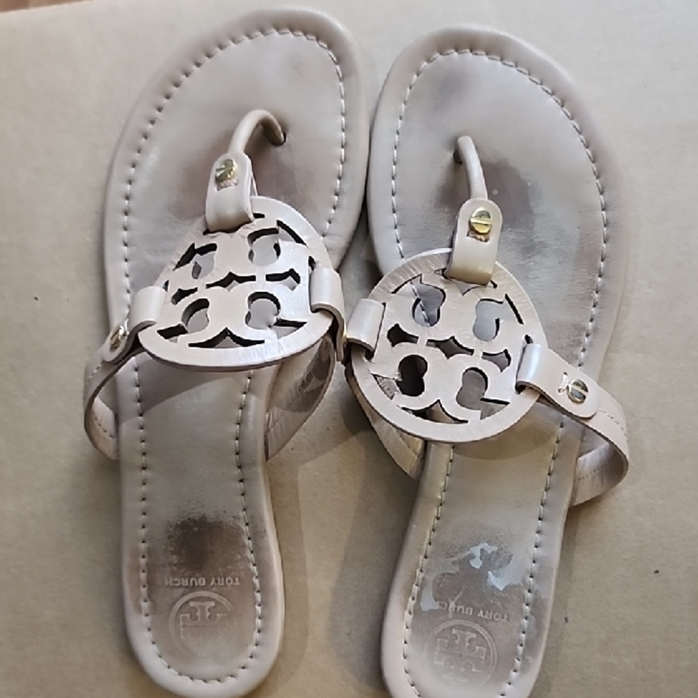 Tory Burch Beige Cutout Sandals